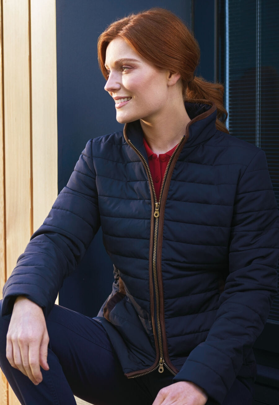 Brook Taverner Alma Premium Quilted Jacket in Navy, image 4