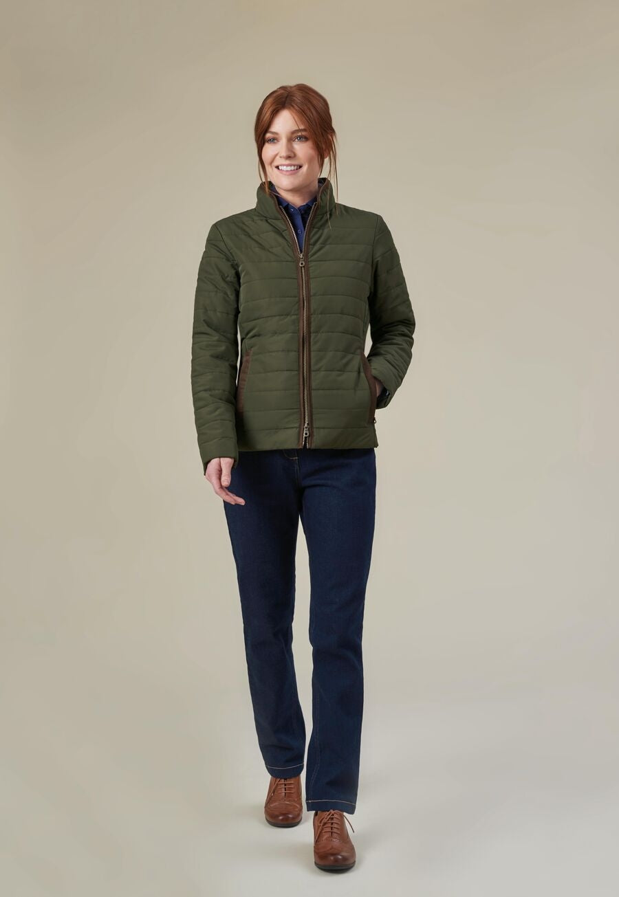 Brook Taverner Alma Premium Quilted Jacket in Olive, image 7
