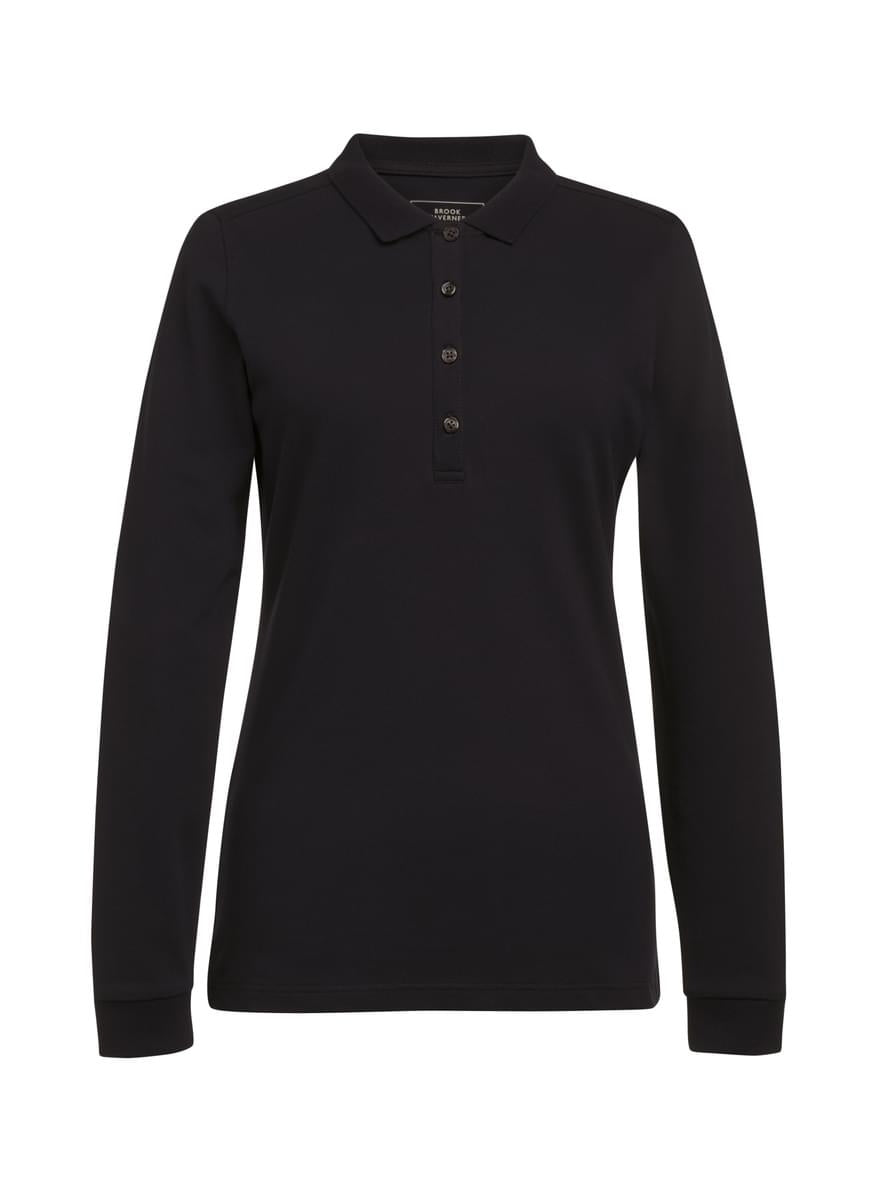 Brook Taverner Anna Premium Cotton Polo in Black, image 5