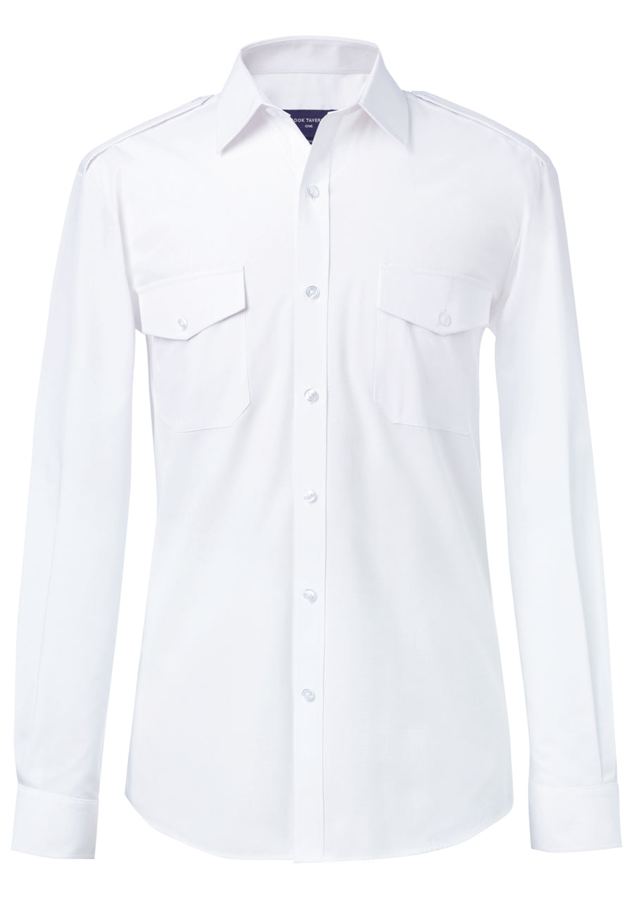 Brook Taverner Ares Pilot Shirt in White, main product image