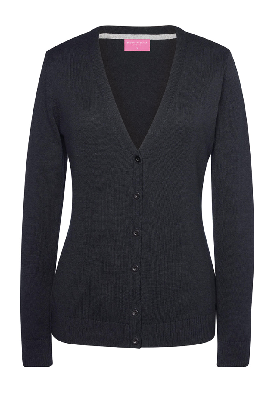 Brook Taverner Augusta V-neck Cardigan in Black, image 3