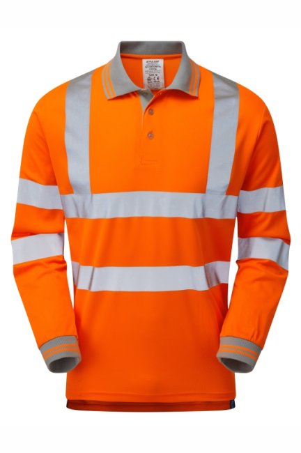 Pulsar Long Sleeve Polo Shirt Orange, main product image