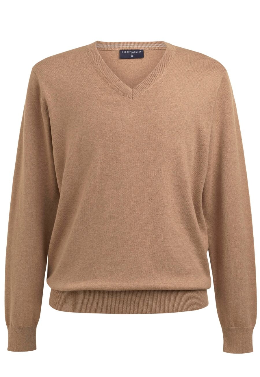 Brook Taverner Berlin V-Neck Jumper in Oatmeal, image 2