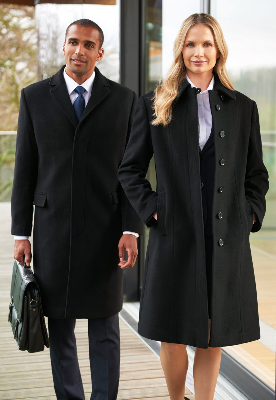 Brook Taverner Burlington Overcoat in Black, image 2