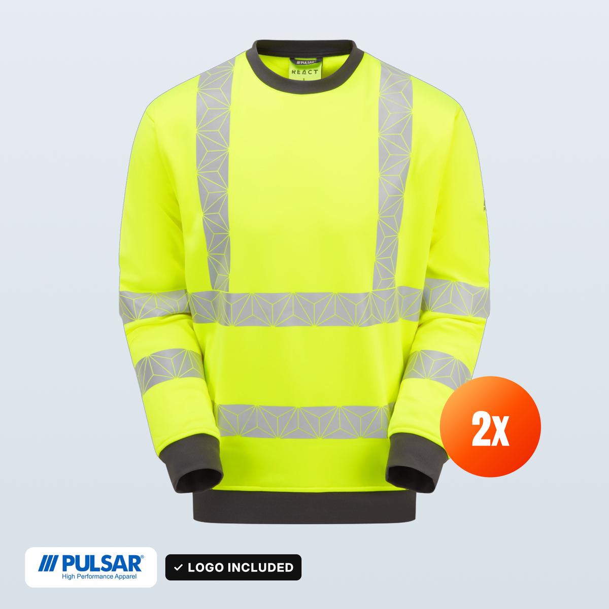The Workwear Co Pulsar x2 Yellow Hi-Vis Sweatshirt Pack – Launch Bundle with your logo