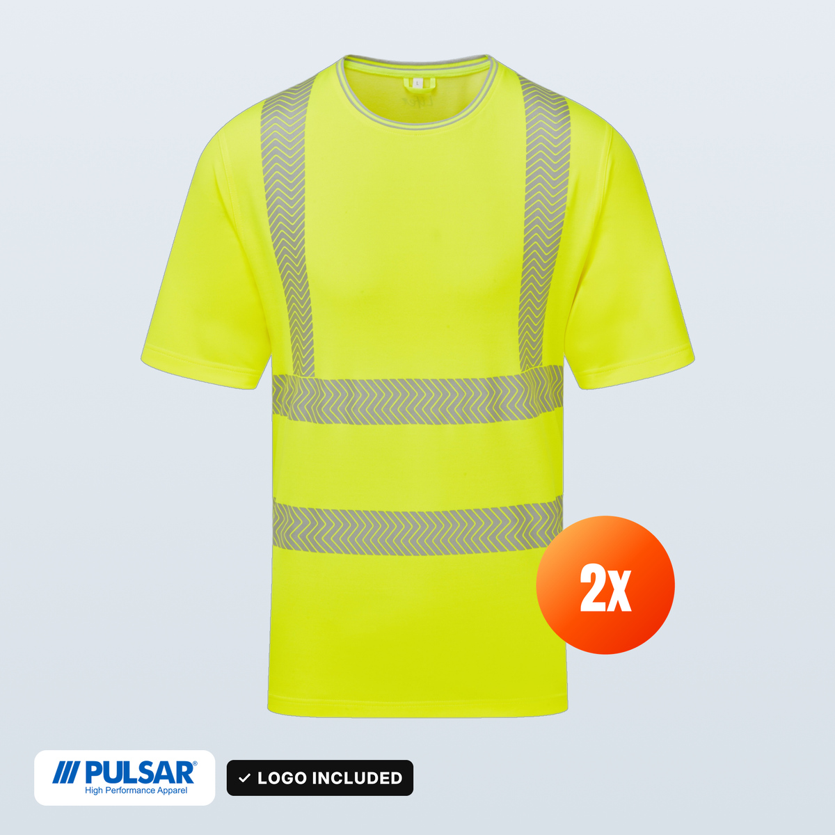 The Workwear Co Pulsar x2 Yellow Hi-Vis Tee Pack – Launch Bundle with your logo