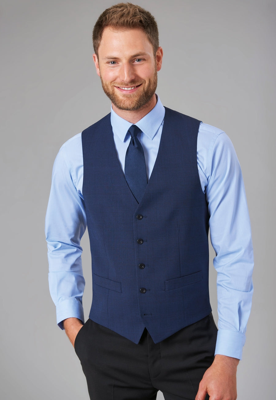 Brook Taverner Busso Waistcoat in Navy, image 11