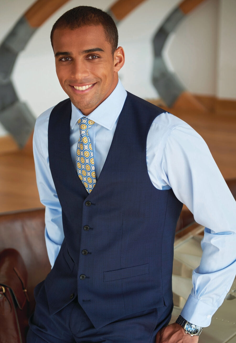 Brook Taverner Busso Waistcoat in Navy, image 12
