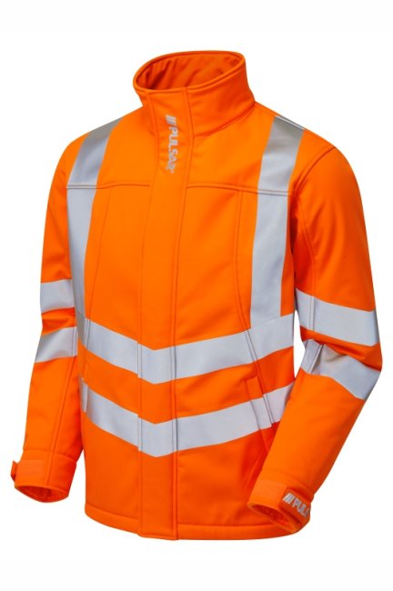Pulsar Orange Hi-Vis Softshell + Fleece + Tee Pack - Pulsar PR535 Softshell Jacket front