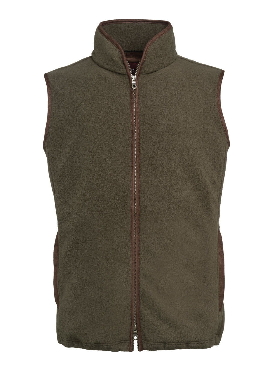 Brook Taverner Cincinnati Premium Fleece Gilet in Olive, image 4