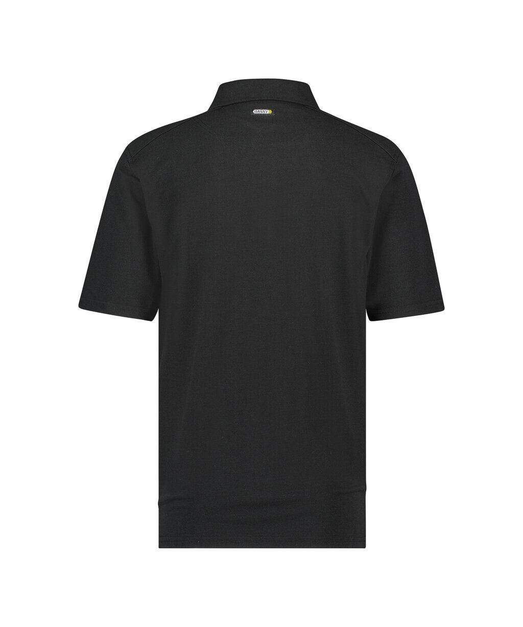 DASSY Hugo Polo shirt in Black, back view