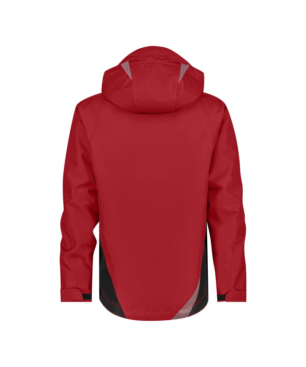 DASSY Hyper Next Wind- and waterproof work jacket in Red/Black, back view