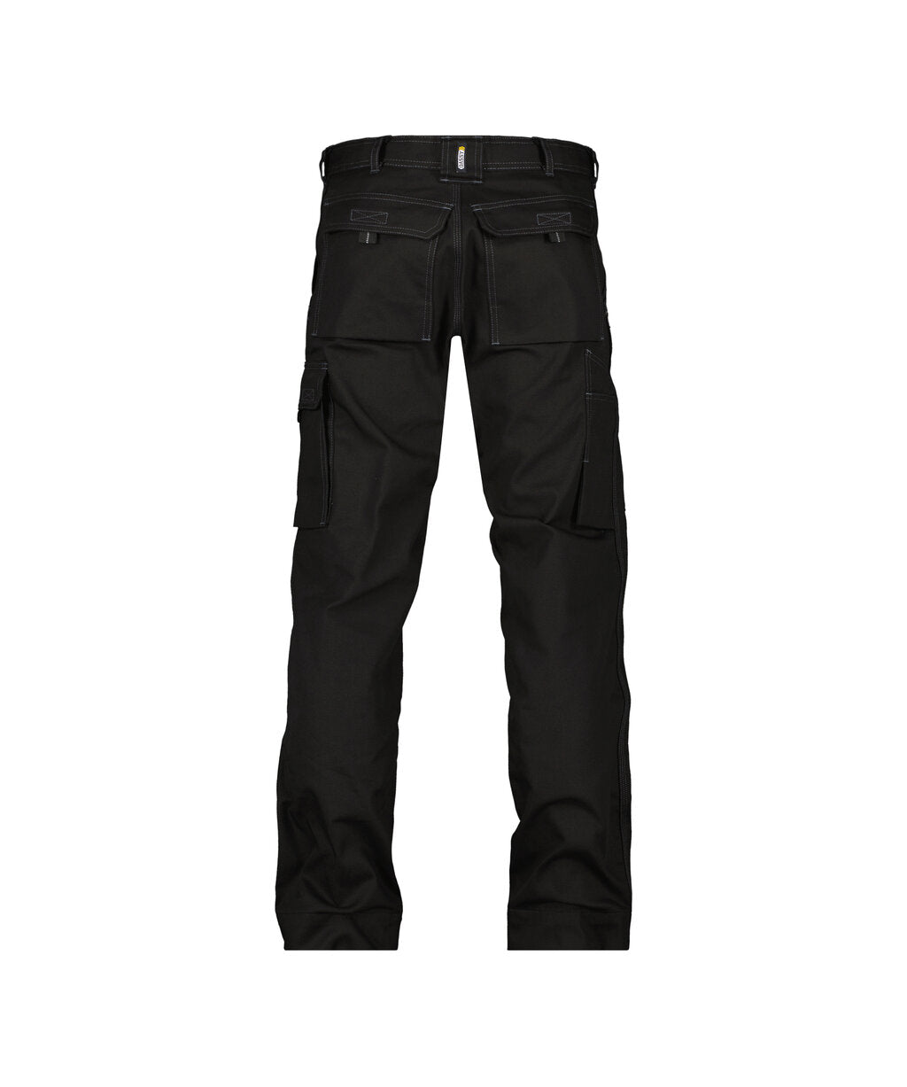 DASSY Kingston Canvas work trousers in Black, back view