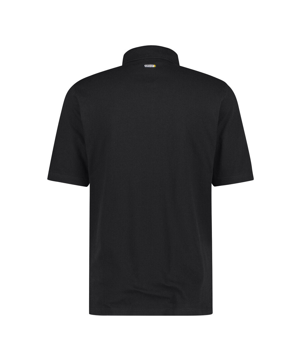 DASSY Leon Polo shirt in Black, back view