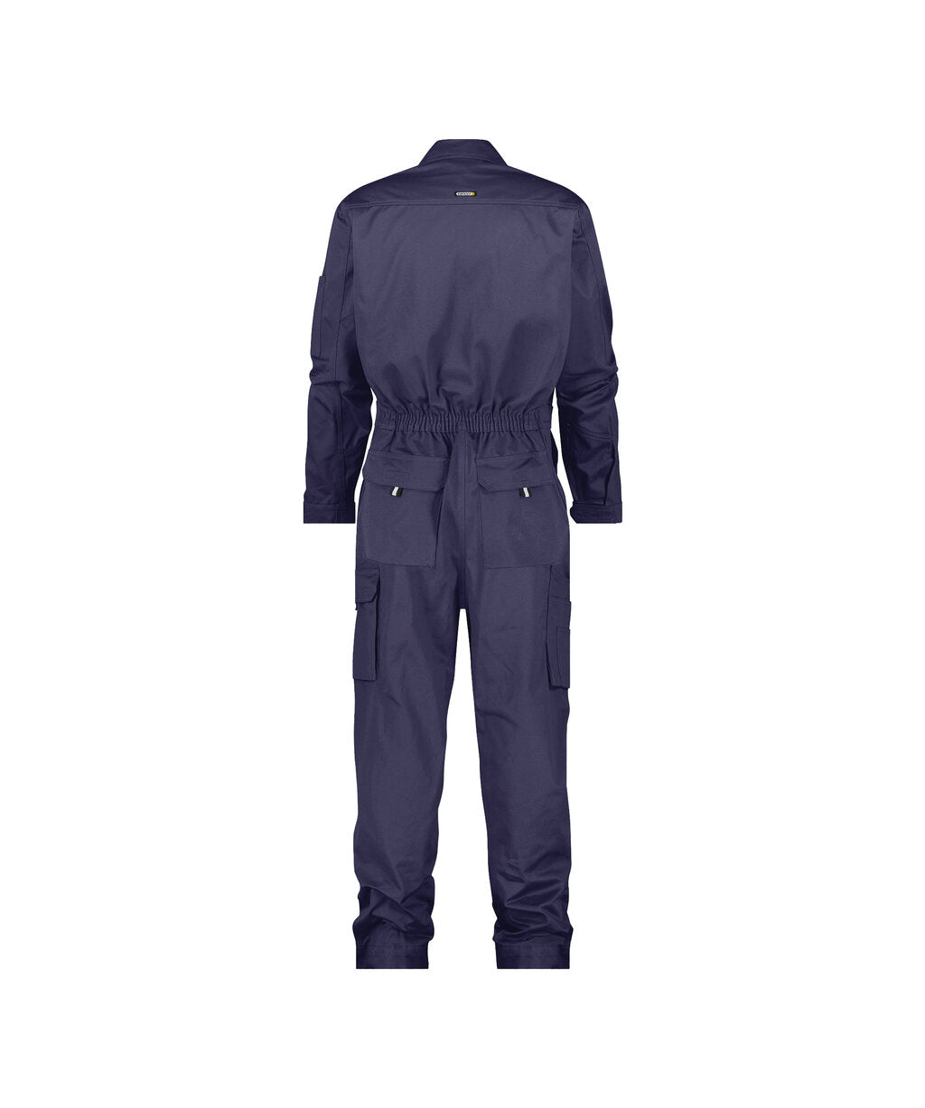 DASSY Nimes Cotton Overall with knee pockets in Navy Blue, back view
