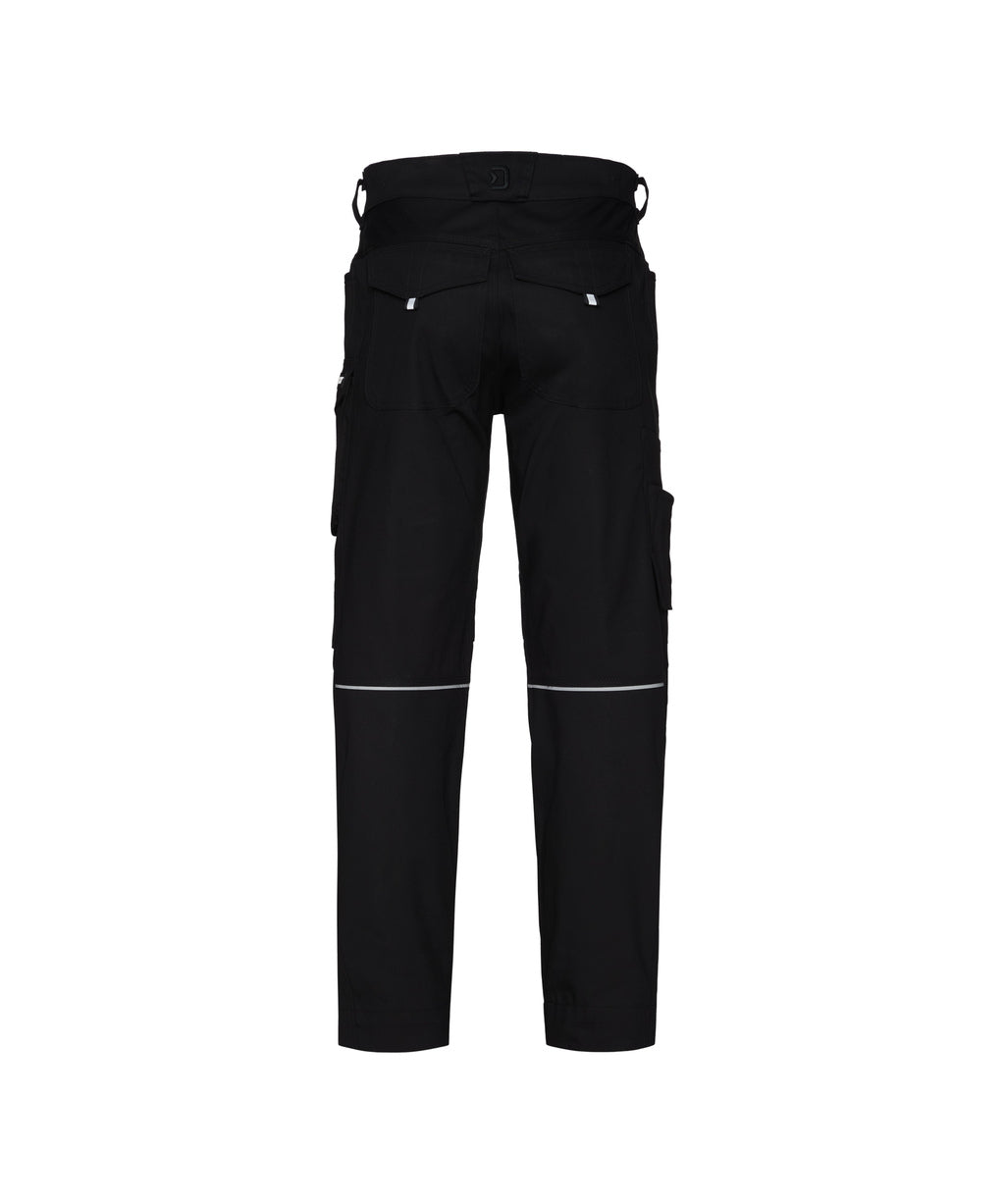 DASSY Ponti Flex Work trousers with stretch and knee pockets in Black, back view