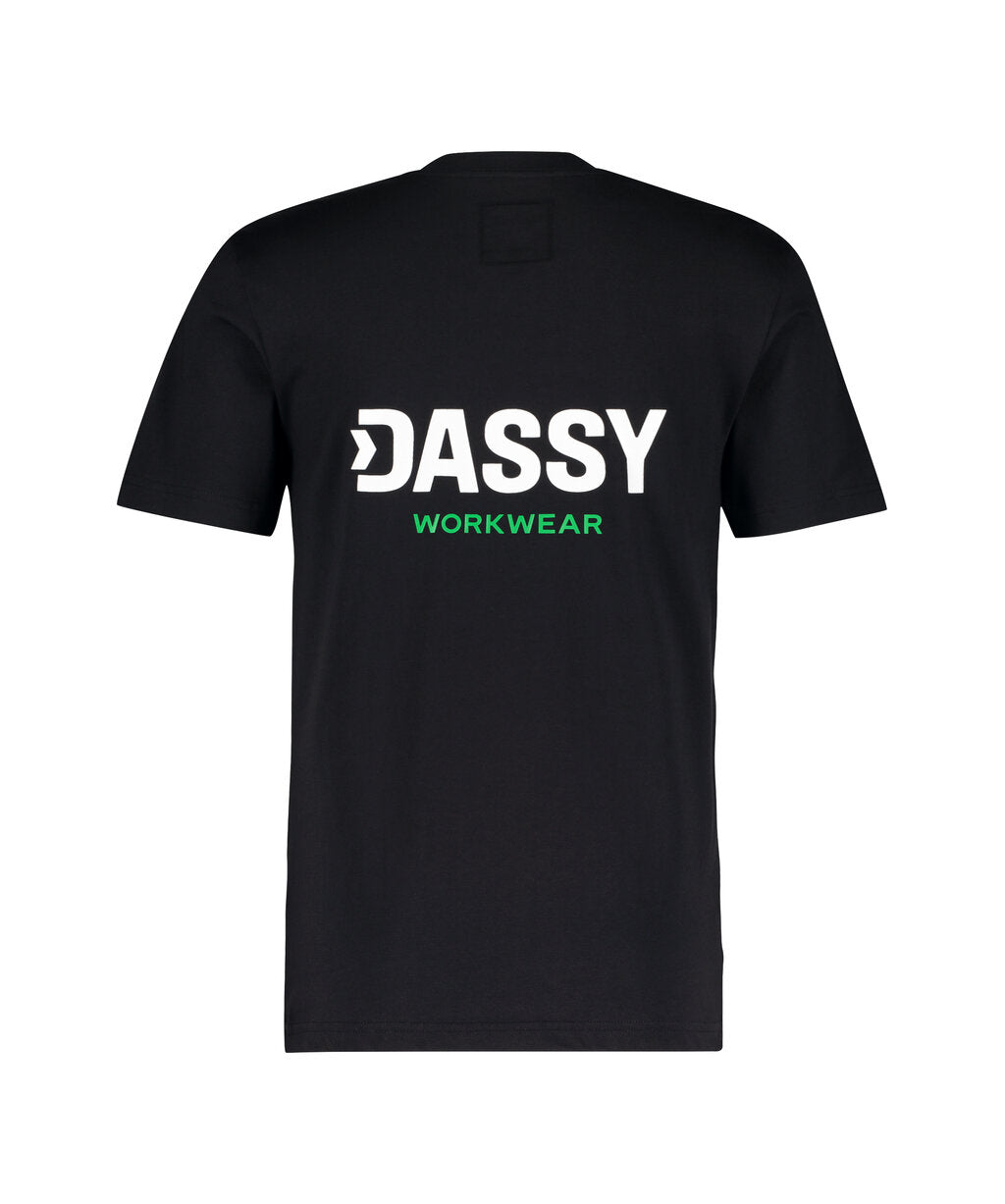 DASSY Tim T-shirt with print in Black, back view