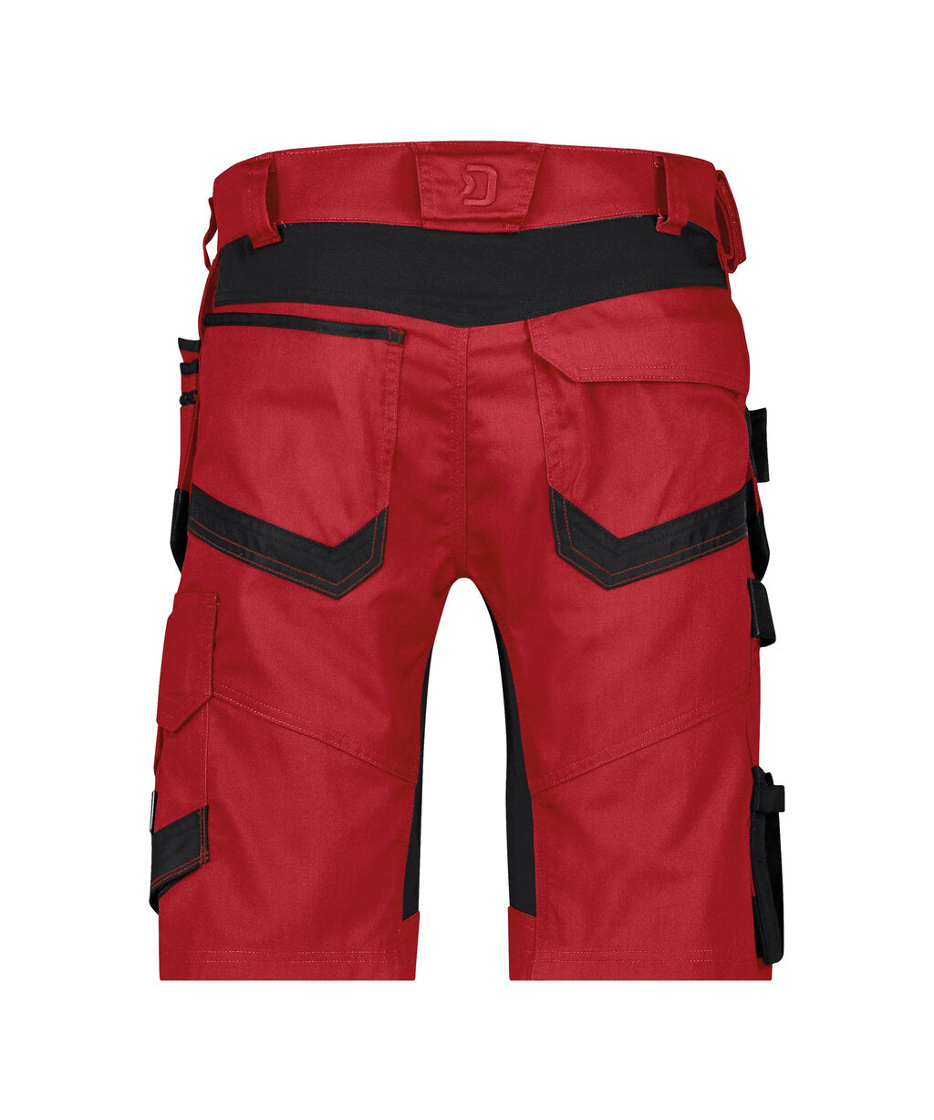 DASSY Trix Next Shorts with stretch and holster pockets in Red/Black, back view