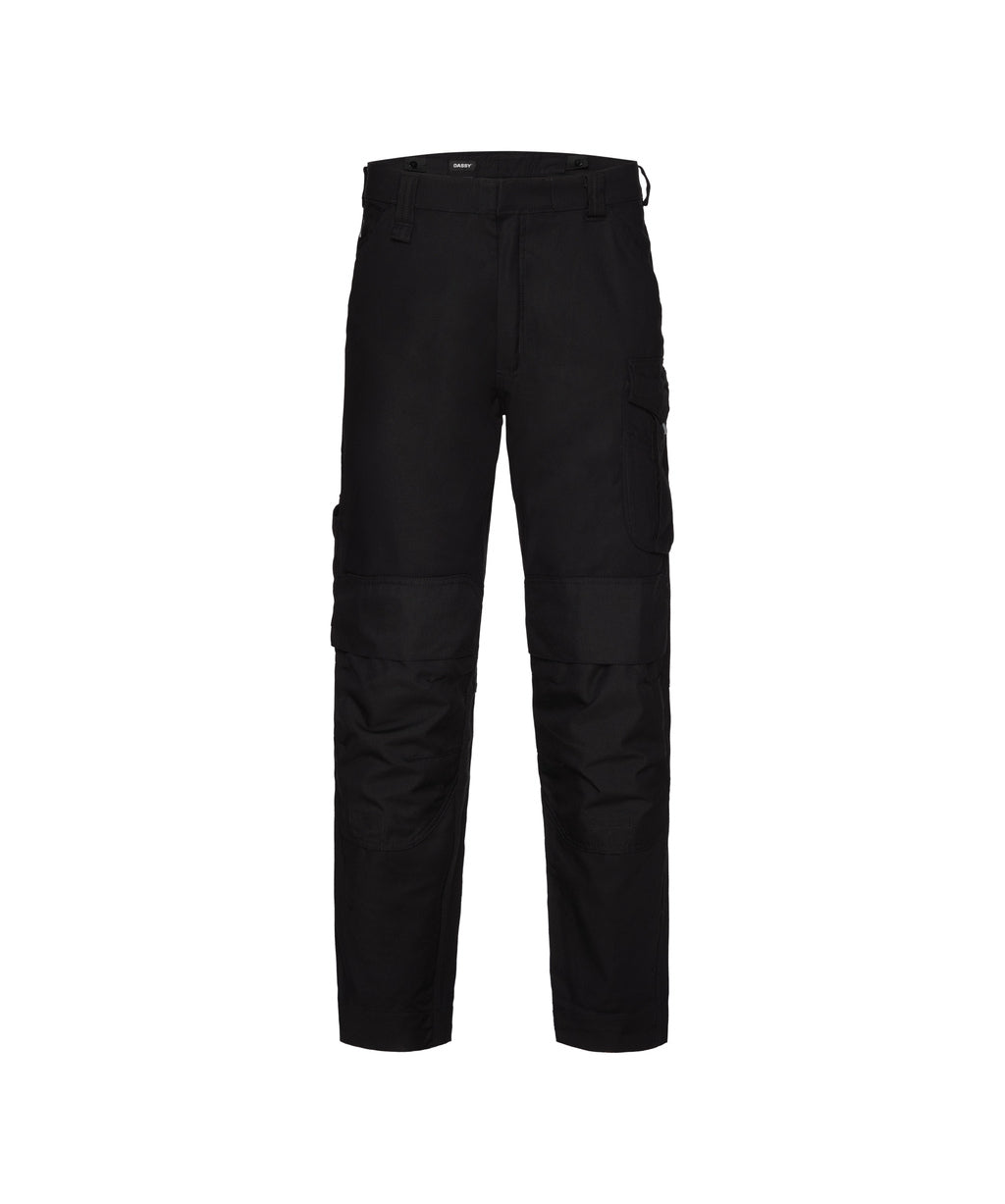 DASSY Ando Work trousers with knee pockets in Black, front view