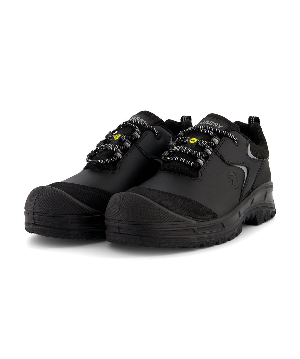 DASSY Anubis S3S FO SC SR ESD Lowcut safety shoe in Black, front view