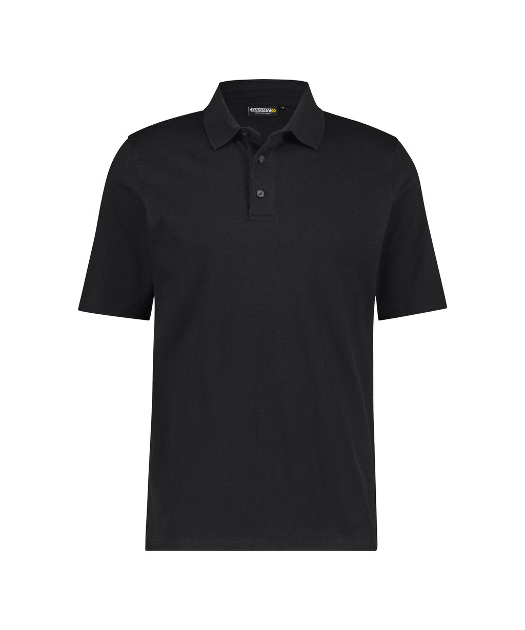 DASSY Leon Polo shirt in Black, front view