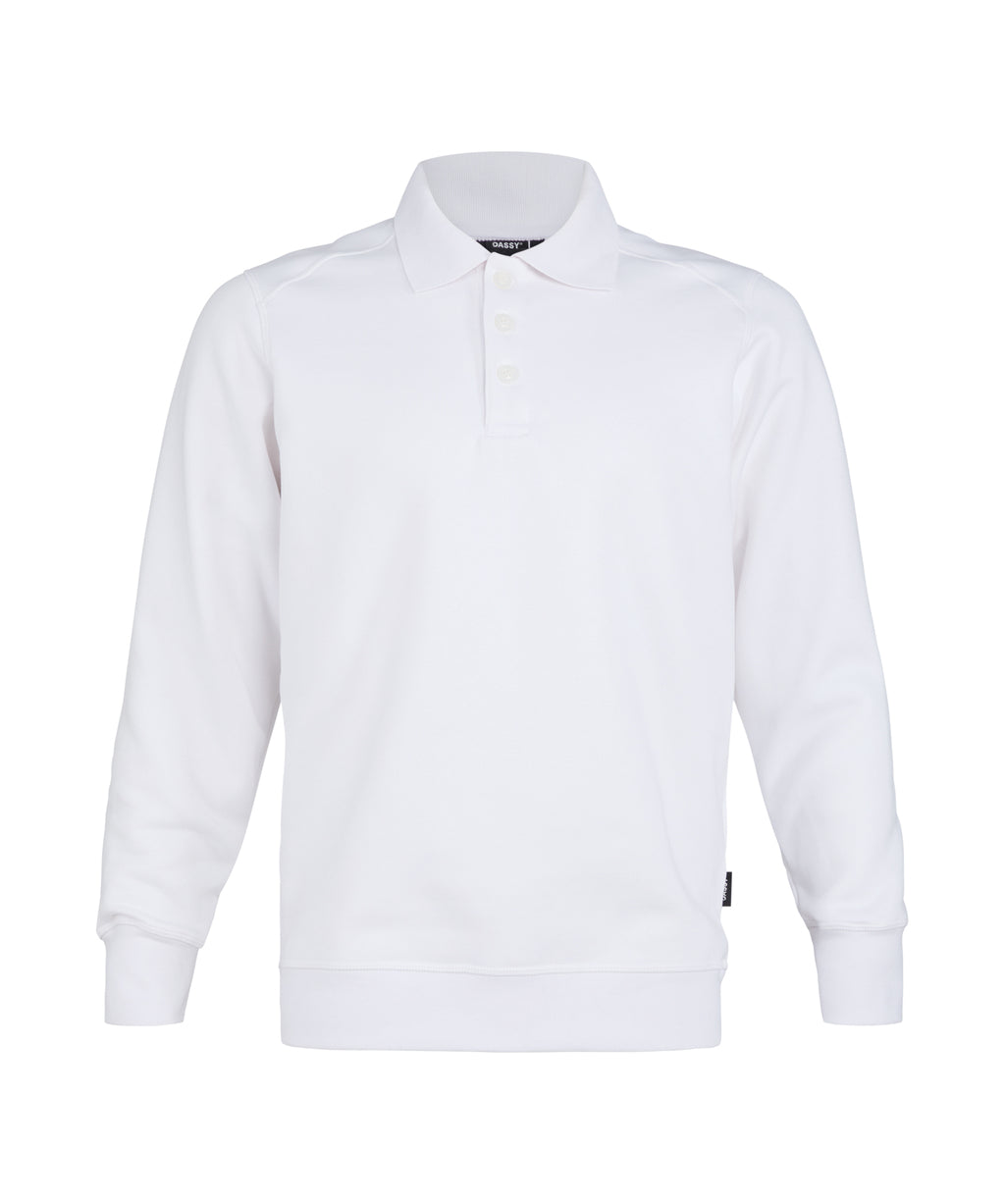 DASSY LUCID Polo sweatshirt in White, front view