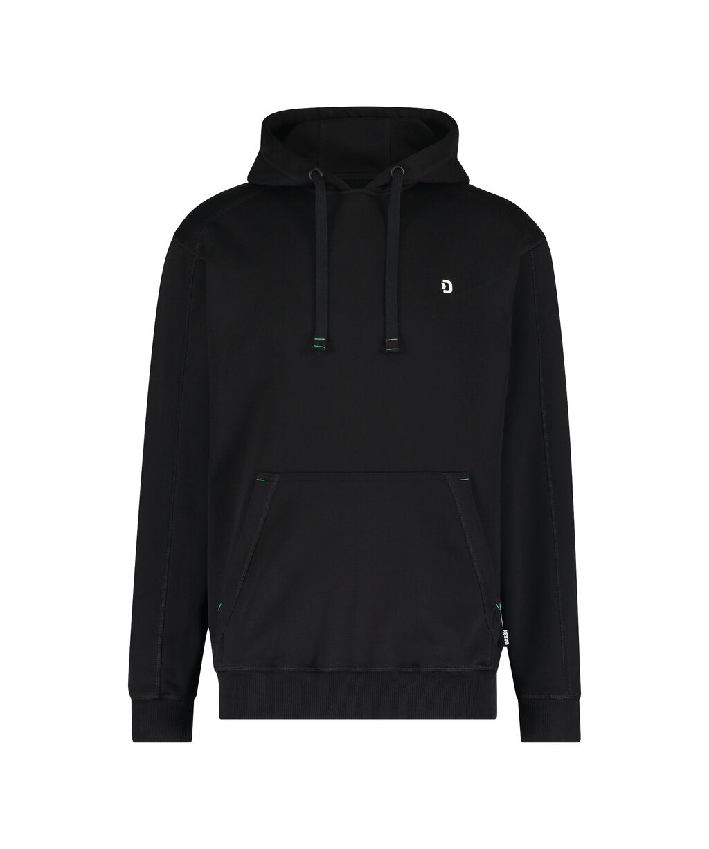 DASSY Woodie Hooded sweatshirt with print in Black, front view
