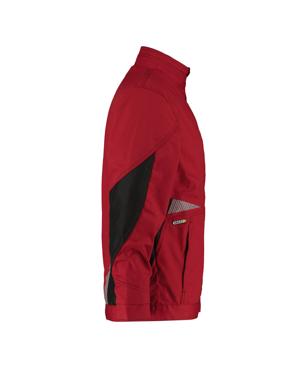 DASSY Atom Work jacket in Red/Black, side view