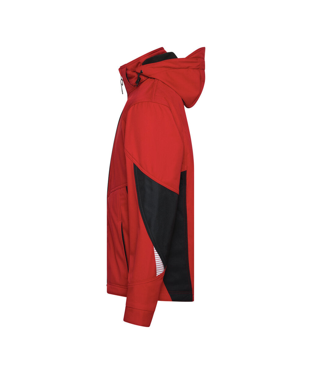 DASSY Gravity Next Softshell jacket in Red/Black, side view