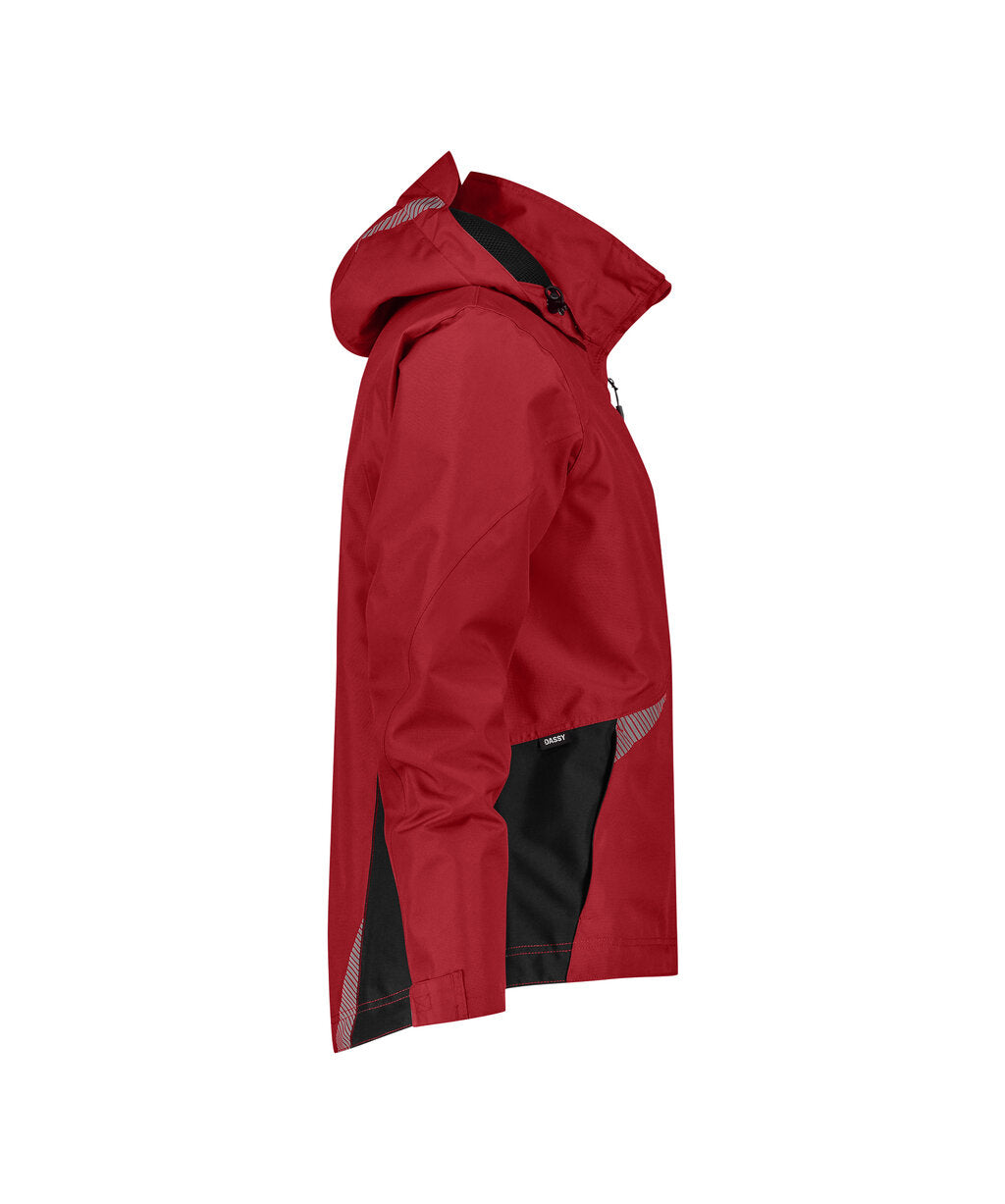 DASSY Hyper Next Wind- and waterproof work jacket in Red/Black, side view