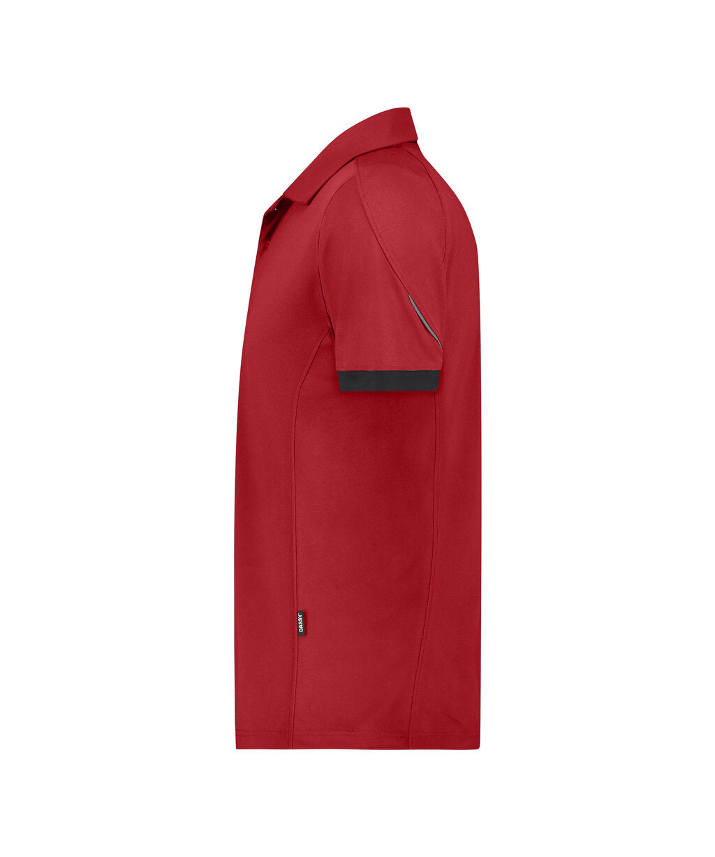 DASSY Traxion Next Polo shirt in Red/Black, side view