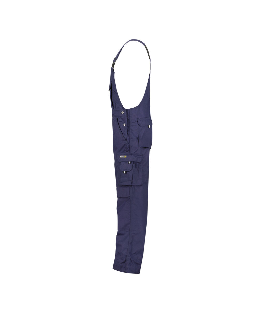 DASSY Ventura Brace overall with knee pockets in Navy Blue, side view