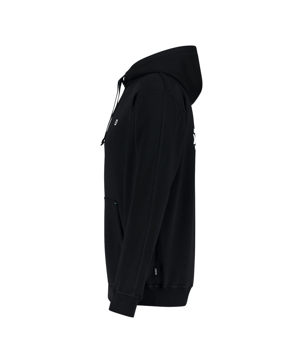 DASSY Woodie Hooded sweatshirt with print in Black, side view
