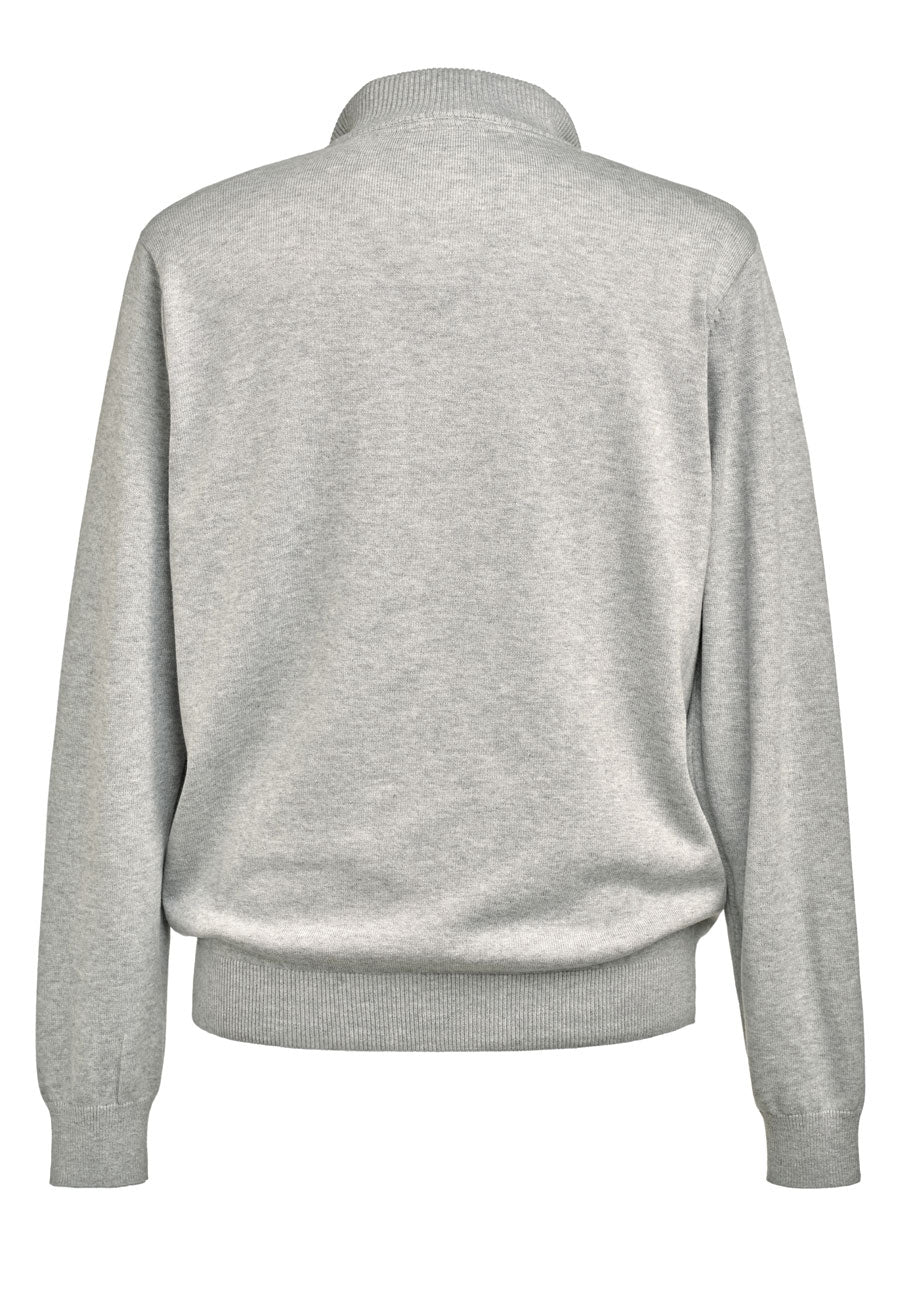 Brook Taverner Dallas 1/4 zip Jumper in Silver, image 6