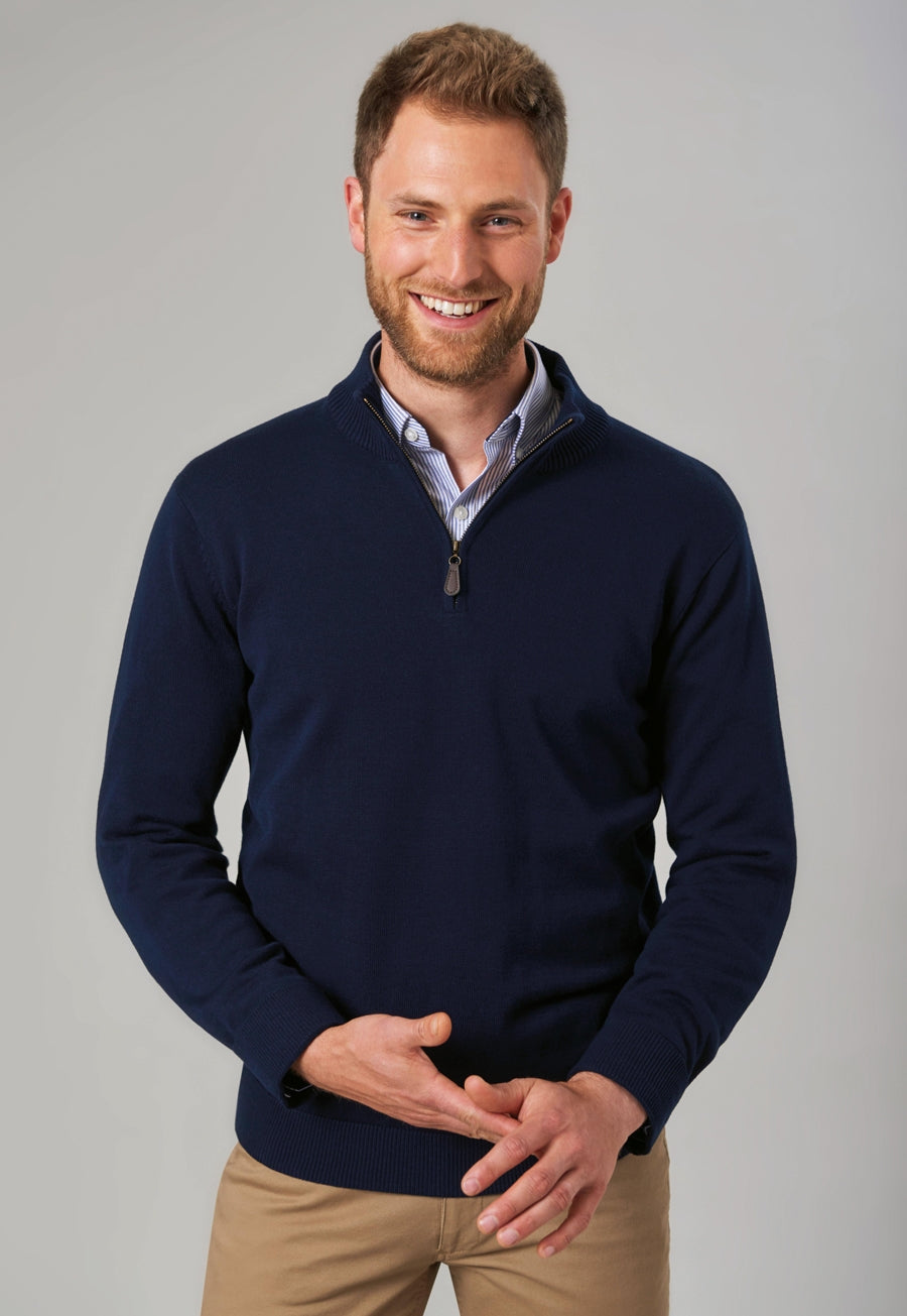 Brook Taverner Dallas 1/4 zip Jumper in Navy, image 8