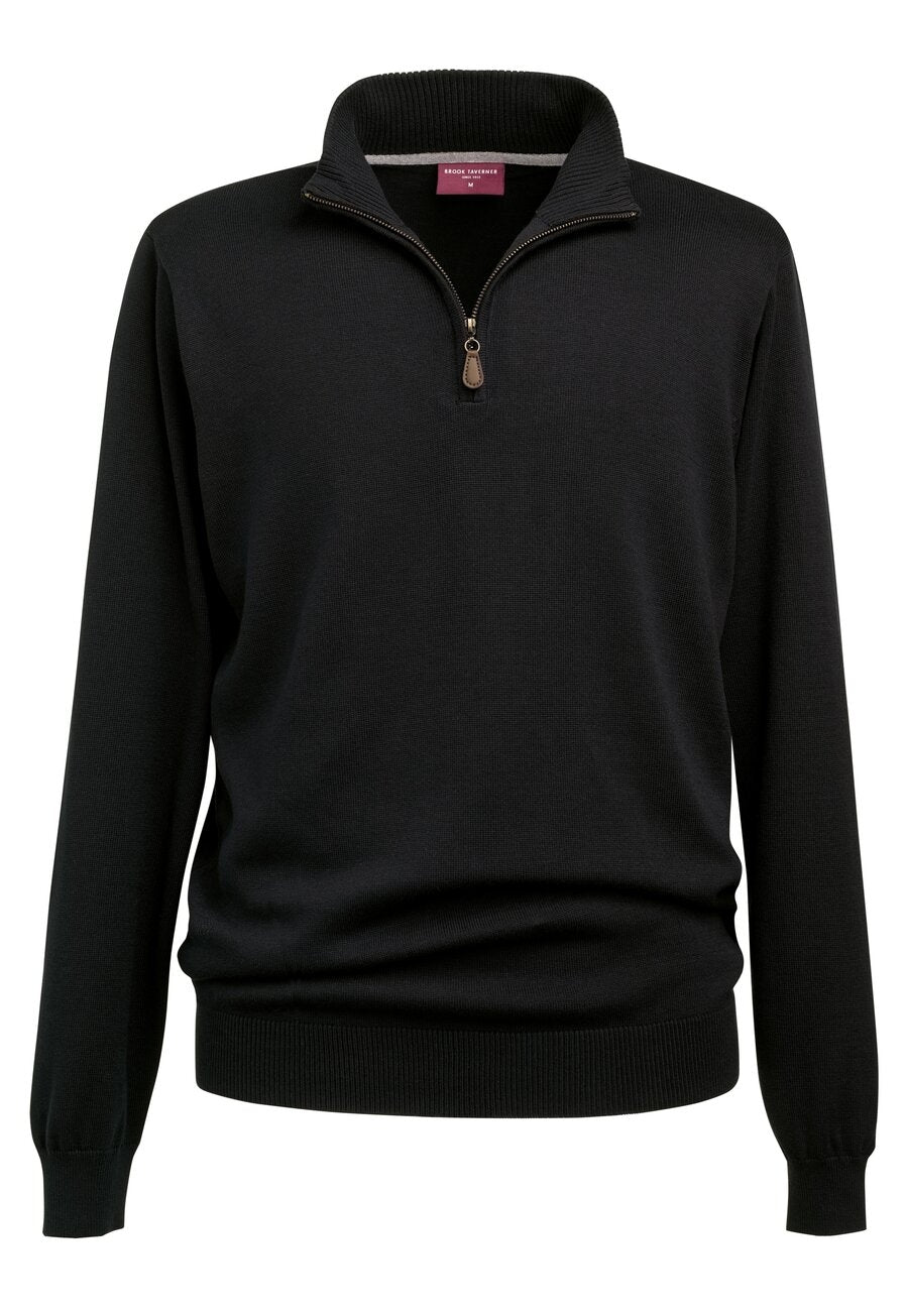 Brook Taverner Dallas 1/4 zip Jumper in Black, image 4