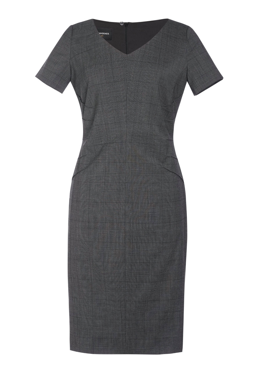Brook Taverner Diamante Dress in Grey Check, main product image