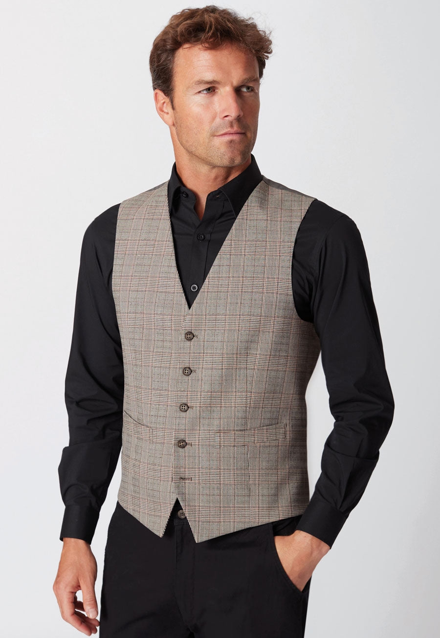 Brook Taverner Emilio Waistcoat in Grey Check, image 10