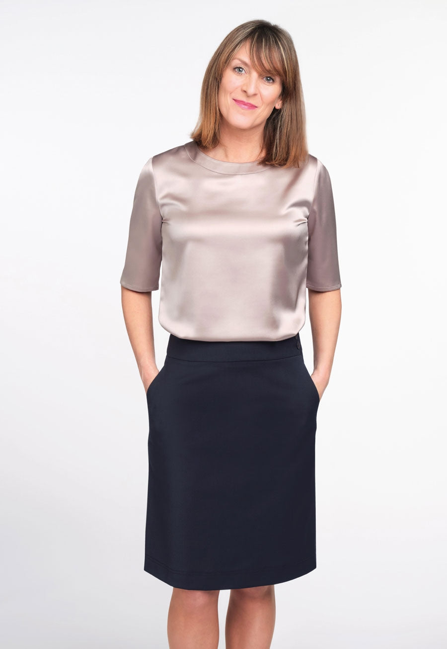 Brook Taverner Empoli Skirt in Navy, image 7