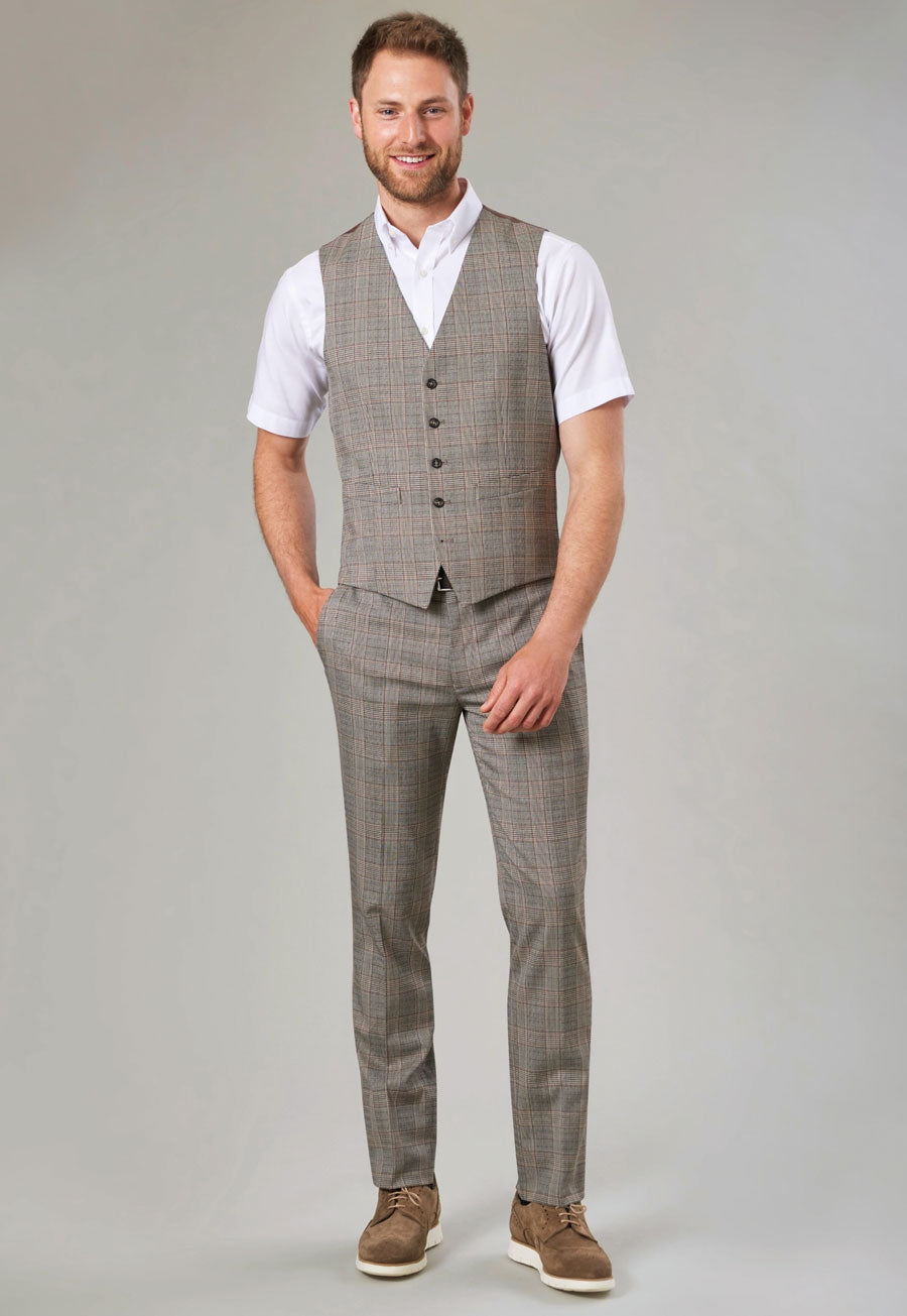Brook Taverner Fabian Trouser in Grey Check, image 5