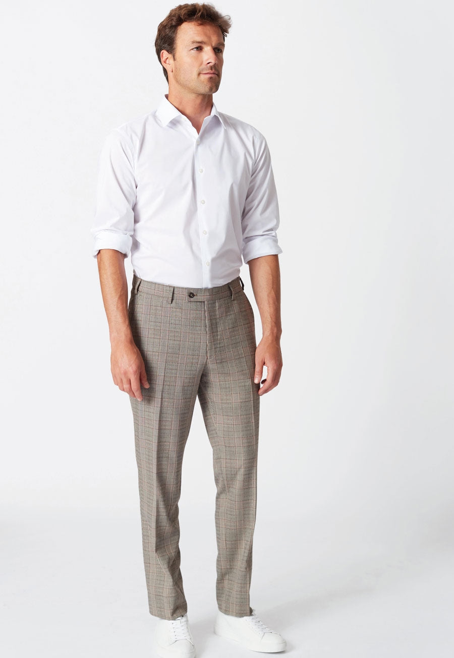 Brook Taverner Fabian Trouser in Grey Check, image 9
