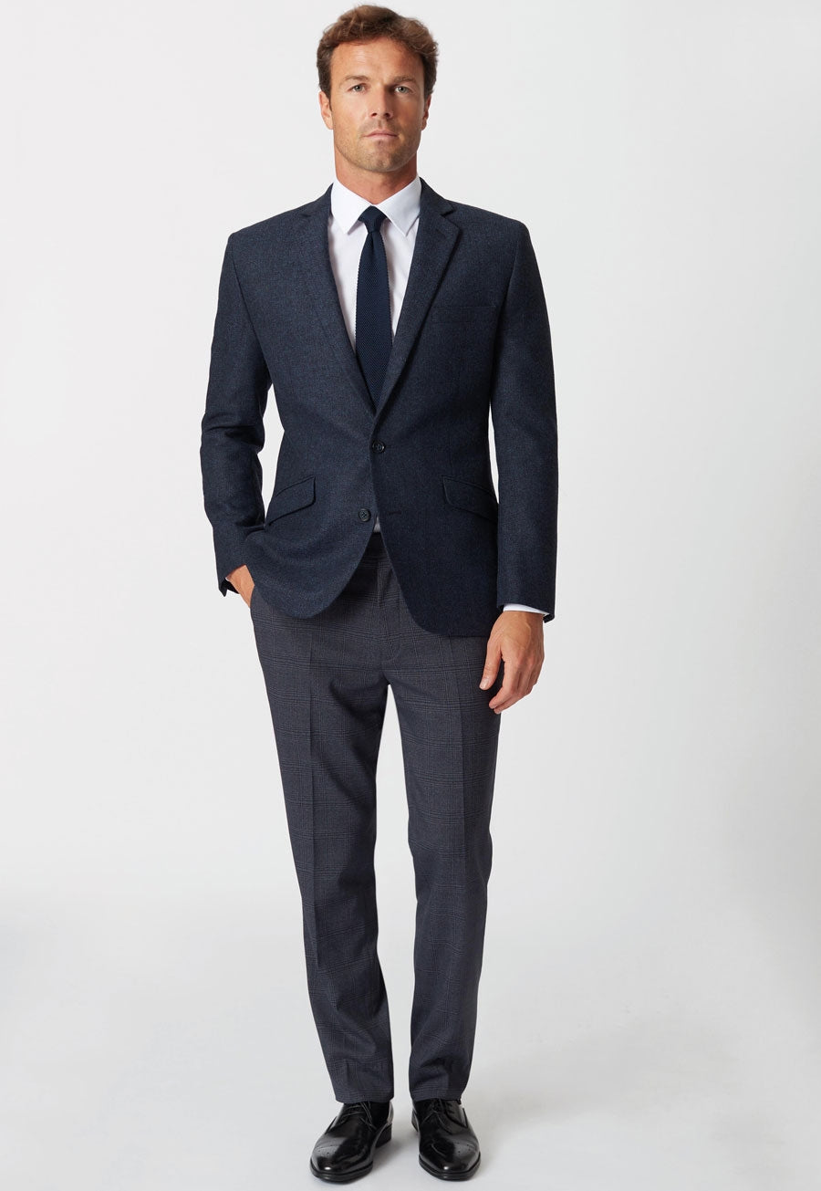 Brook Taverner Fabian Trouser in Navy Check, image 10