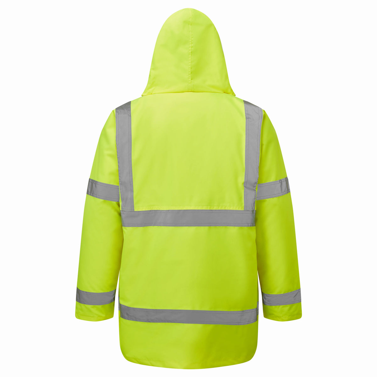 Supertouch ST3542 Hi-Vis Reflective Parka Jacket Yellow back view
