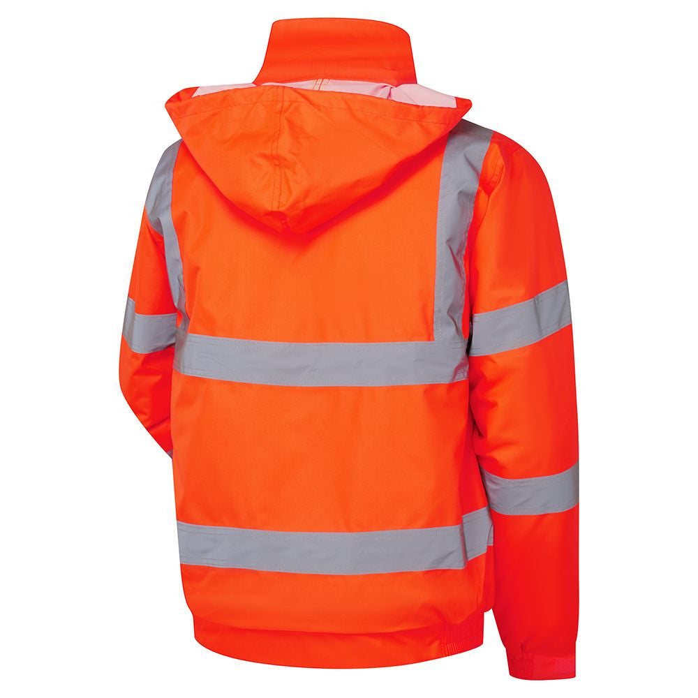 Supertouch ST3688 Hi-Vis Reflective Bomber Jacket Orange back view