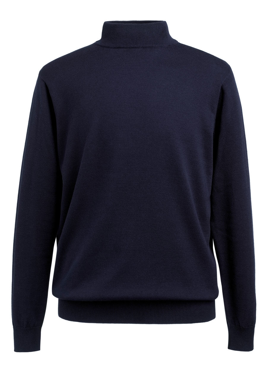 Brook Taverner Franklin Turtleneck Jumper in Navy, main product image