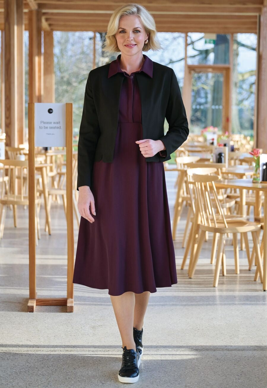 Brook Taverner Gemini Shirt Dress in Burgundy, image 6