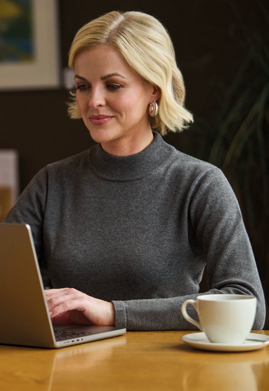 Brook Taverner Golden Turtleneck Jumper in Charcoal, image 5