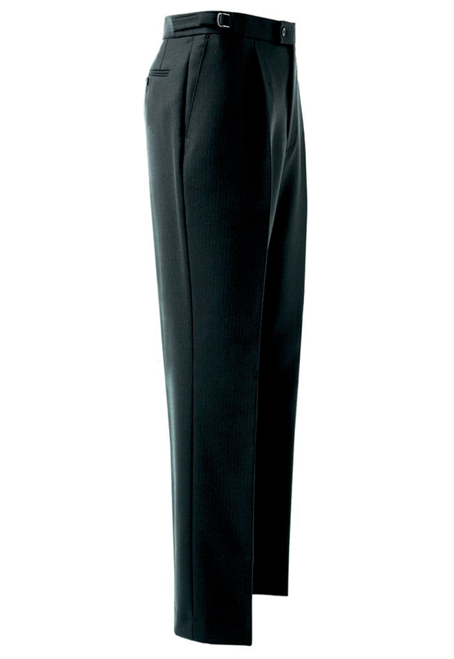 Brook Taverner Herringbone Trouser in Black h/b, main product image