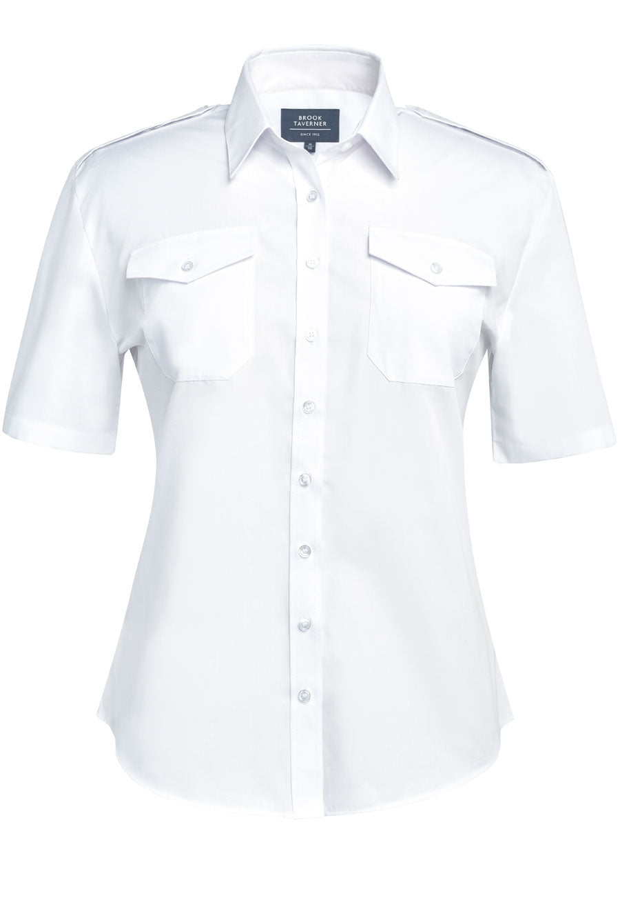 Brook Taverner Hestia Pilot Shirt in White, main product image