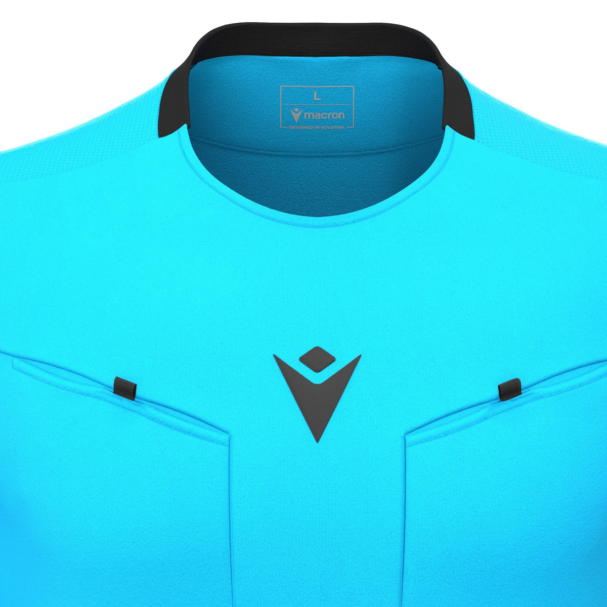 Macron Frisk Referee Long Sleeve Shirt - Neon Sky/Black